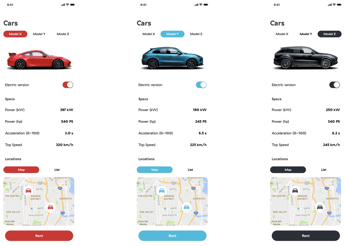 Color-coded vehicles